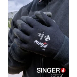 Gants d'hiver en nylon chaud - enduit PVC HPT - NINJA ICE - noir SINGER SAFETY