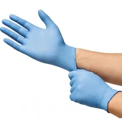 Gants jetables en nitrile non poudré bleus - boîte de 100 pièces JUBA