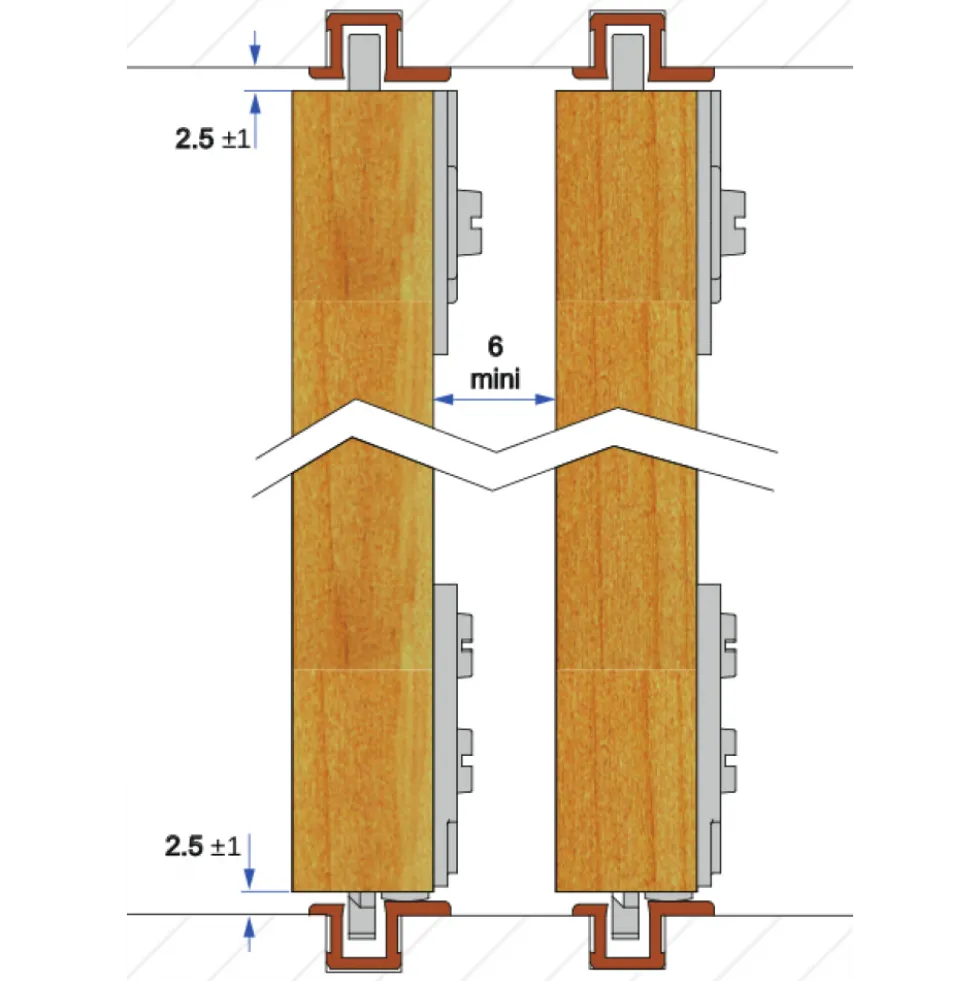 Garniture guides et roulettes - porte coulissante de meuble - PICO 25 MANTION