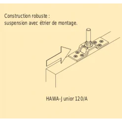Garniture pour porte coulissante 120 kg - Junior 120 A HAWA