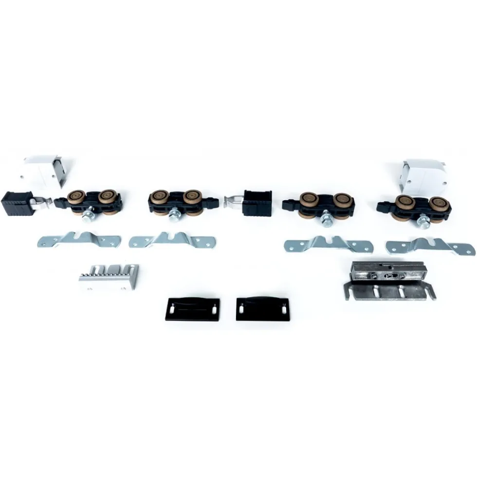 Garniture Xperta symétrique pour porte coulissante bois 100 kg ARGENTA