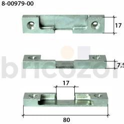 Gâche antidécrochement - pour menuiserie PVC - 08-00979 FERCO