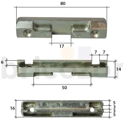 Gâche antidécrochement - pour menuiserie PVC - 9-35773 FERCO