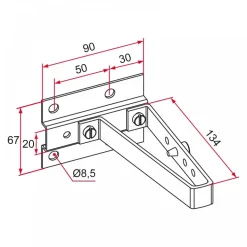 Gâche avec support pour coulissant - inox TIRARD
