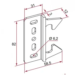 Gâche contrecoudée en applique pour serrure de portail PVC TIRARD