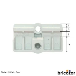 Gâche de galet E-18369 - pour menuiserie PVC FERCO