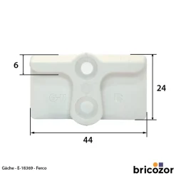 Gâche de galet E-18369 - pour menuiserie PVC FERCO