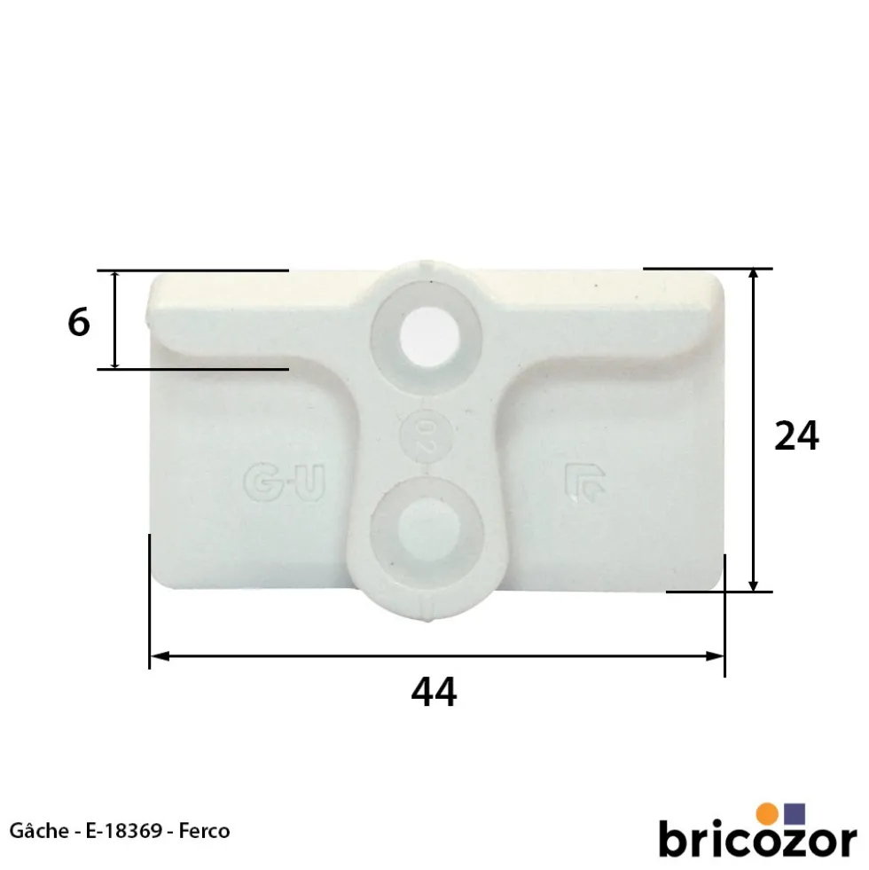 Gâche de galet E-18369 - pour menuiserie PVC FERCO