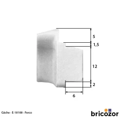 Gâche de galet E-18108 pour menuiserie pvc FERCO