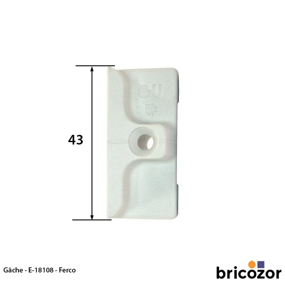 Gâche de galet E-18108 pour menuiserie pvc FERCO