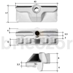 Gâche de galet pour menuiserie pvc - E-18940-00-0-7 FERCO