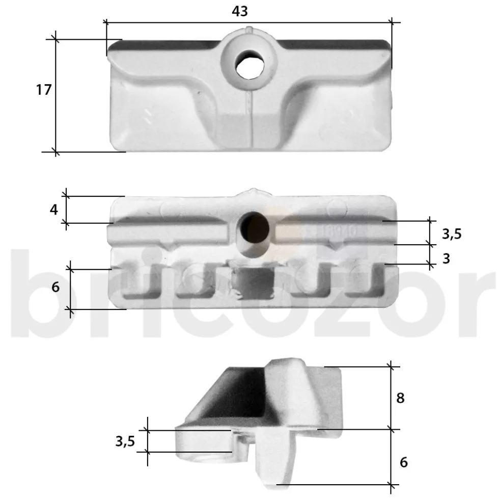 Gâche de galet pour menuiserie pvc - E-18940-00-0-7 FERCO