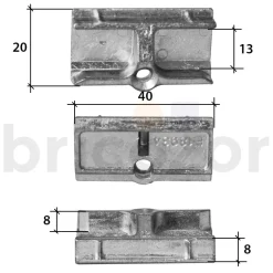 Gâche de galet - pour menuiserie PVC - E-18934-00 FERCO