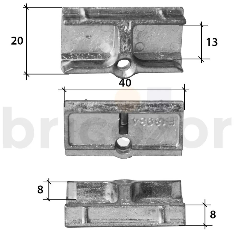 Gâche de galet - pour menuiserie PVC - E-18934-00 FERCO