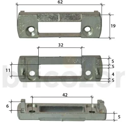Gâche de pêne de crémone - pour menuiserie PVC - E-18749-05 FERCO