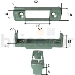 Gâche de pêne - pour menuiserie PVC - E-18749-02 FERCO