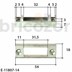 Gâche de pêne - pour menuiserie PVC - E-11807 FERCO