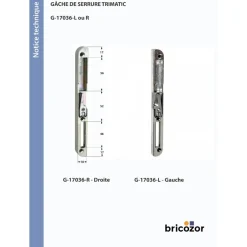 Gâche de pêne - pour serrures Trimatic ajustables F40 et F50 FERCO