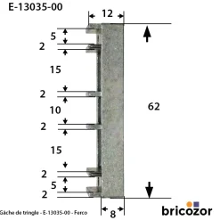 Gâche de tringle - pour menuiserie PVC - E-13035-00-0-1 FERCO