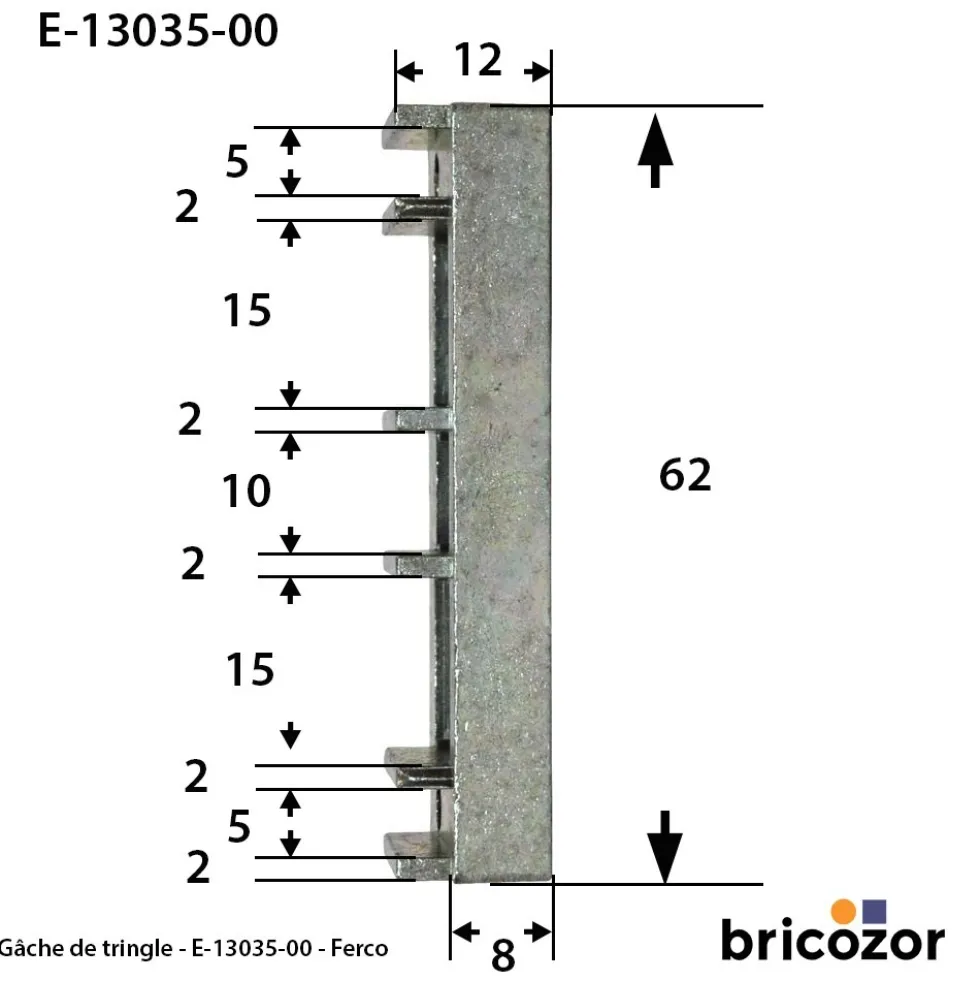 Gâche de tringle - pour menuiserie PVC - E-13035-00-0-1 FERCO