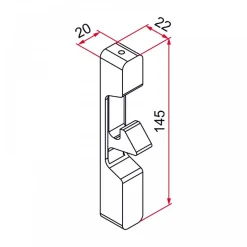 Gâche en applique pour serrure de portail PVC – noir – GA TIRARD
