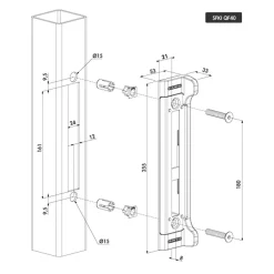 Gâche à encastrer en inox pour serrure Fortylock - SFKI LOCINOX