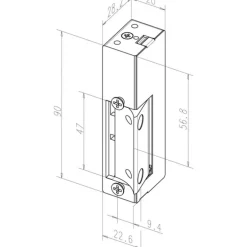 Gâche électrique en applique - pour serrure anti-panique - 14 ATP EFF EFF