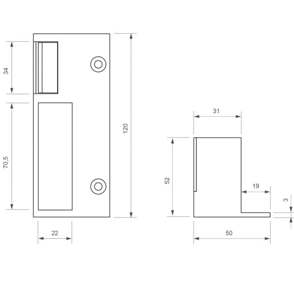 Gâche électrique en applique pour serrure verticale à mémoire interne Izyx