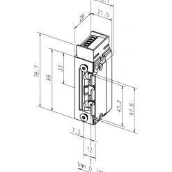 Gâche électrique - à émission – portes coupe-feu – 143.13 Q 34 Profix EFF EFF