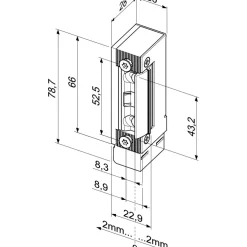 Gâche électrique pour issue de secours - avec serrure - 332-80 SET EFF EFF