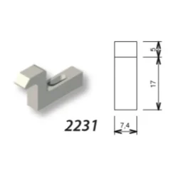 Gâche 2231 pour fermetures encastrées série 6790 pour coulissant aluminium LA CROISÉE DS