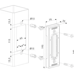 Gâche pour serrure de portail coulissant - SSKZ LOCINOX