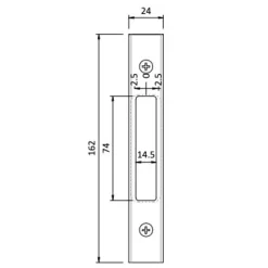 Gâche U petit format en inox réglable - 24 mm GNS