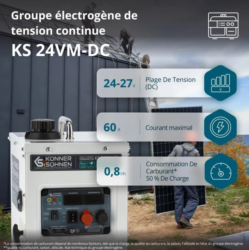 Groupe électrogène de courant continu - 1,6 kW - KS 24VM-DC KONNER & SOHNEN