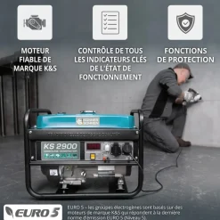 Groupe électrogène à essence - démarrage manuel - 2,9 kW - 230V - KS 2900 KONNER & SOHNEN