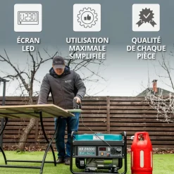 Groupe électrogène à essence/gaz - démarrage manuel - 2,9 kW - 230V - KS 2900G KONNER & SOHNEN