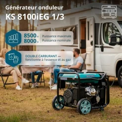Groupe électrogène Inverter à essence/gaz - 8,5 kW - 230/400V - KS 8100iEG 1/3 KONNER & SOHNEN