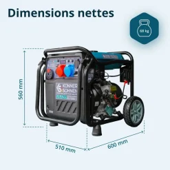 Groupe électrogène Inverter à essence/gaz - 8,5 kW - 230/400V - KS 8100iEG 1/3 KONNER & SOHNEN