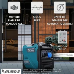 Groupe électrogène/onduleur - 5,5 kW - 230V - KS 6000iE S KONNER & SOHNEN