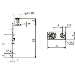 Guide équerre pour porte coulissante ou pliante MONIN