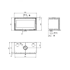 Insert à bois 100 cm avec vue panoramique - 8,1 kW - INSERTO 100 WIDE.16 LA NORDICA EXTRAFLAME