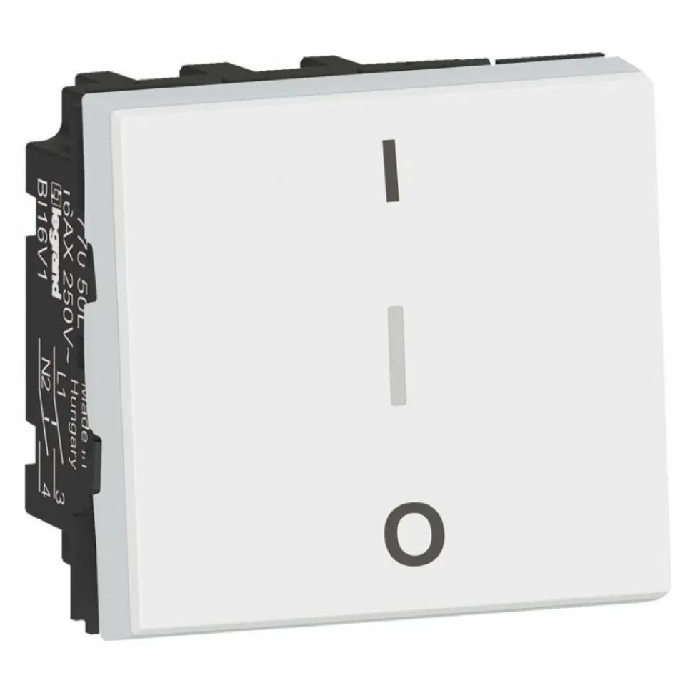 Interrupteur bipolaire Mosaic - 2 modules - 20 AX - blanc LEGRAND