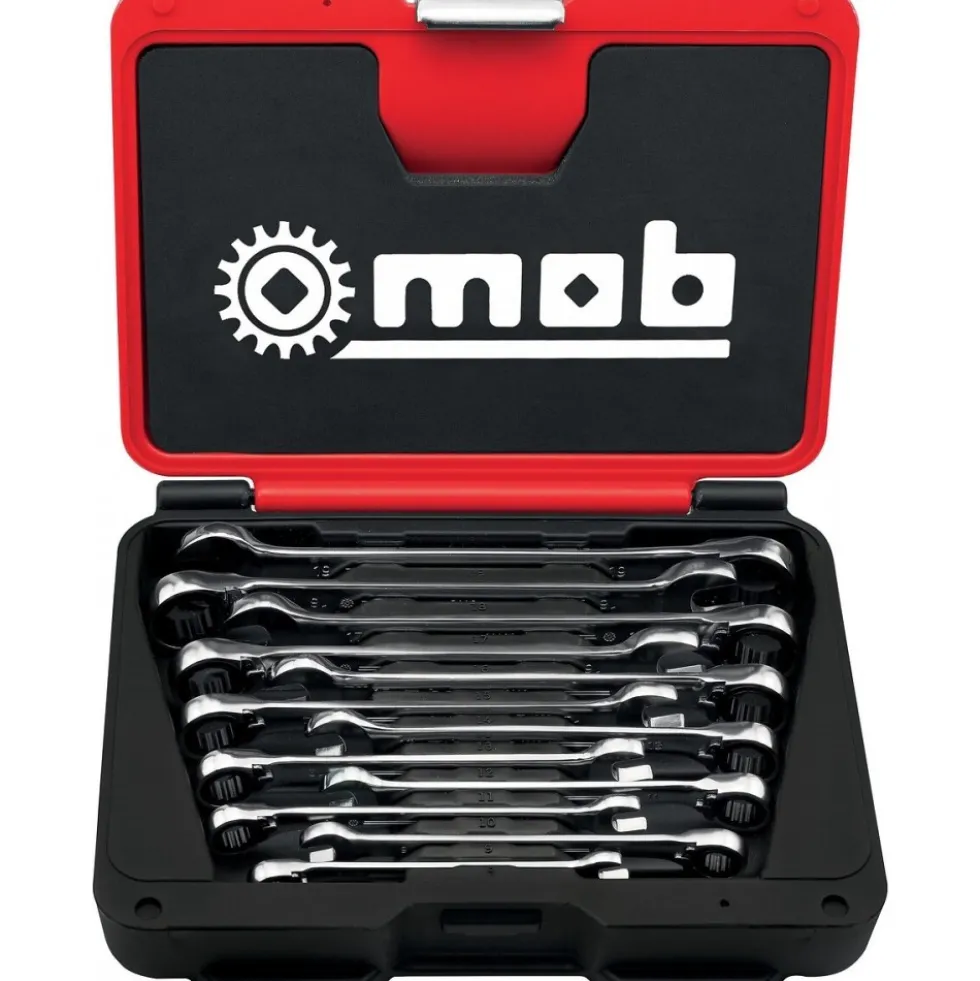 Jeu de 12 clés mixtes à cliquet en coffret MOB