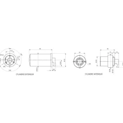 Jeu de cylindres à profil rond - 23mm - PLX - 3 clés FTH THIRARD