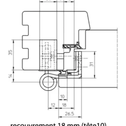 Jeu de 3 paumelles réglables menuiserie bois BAKA Protect 4030 3D FD MSTS SIMONSWERK