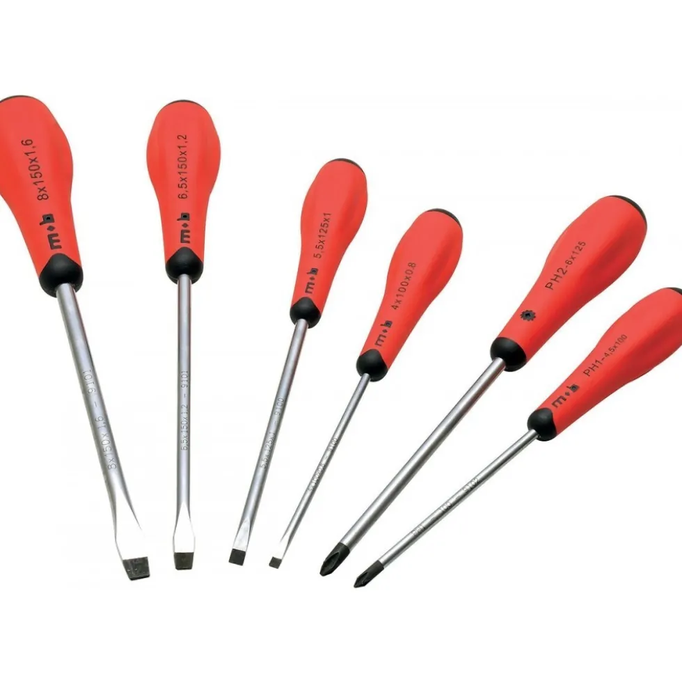 Jeu de 6 tournevis Fente et Phillips MOB