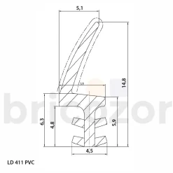 Joint d'étanchéité - pour dormant fenêtre bois - en PVC - LD 411 KISO