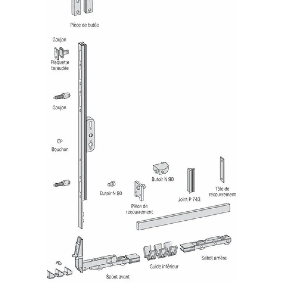 Joint P743 pour ferrures coulissantes levantes GU 937 FERCO