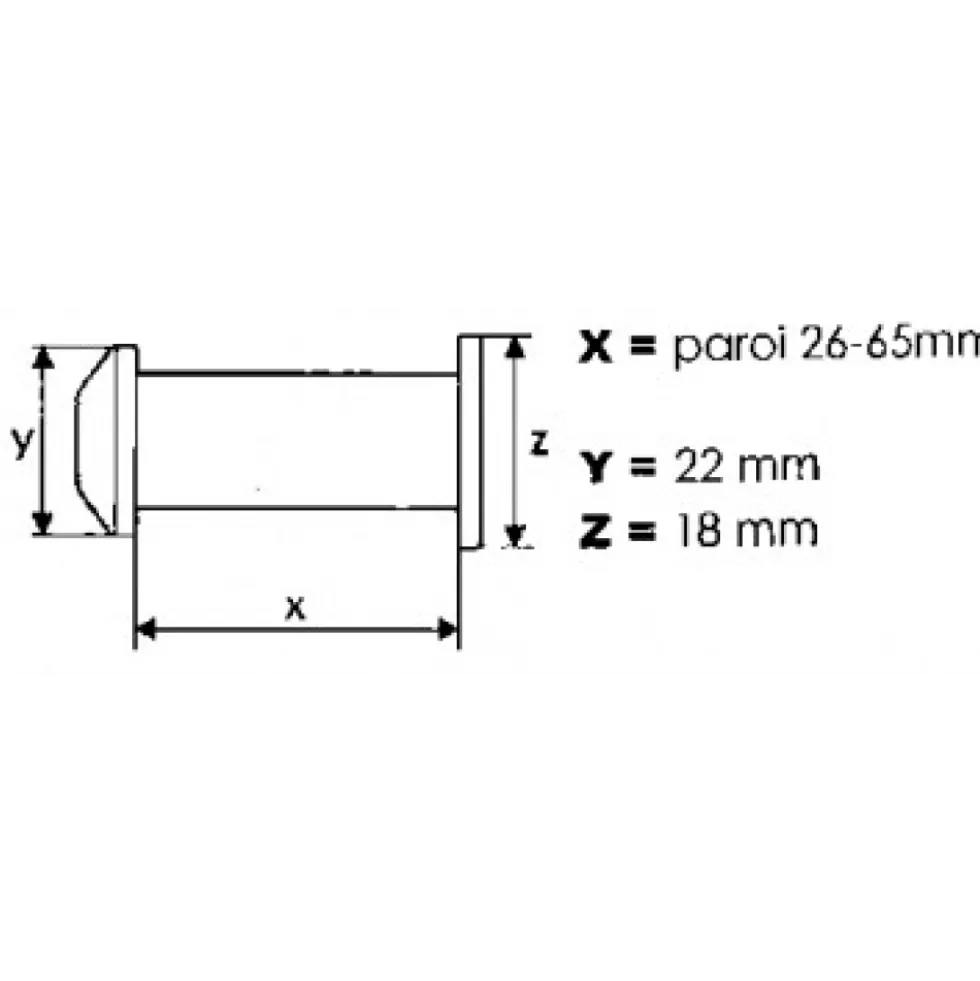 Judas optique pour porte standard - angle 200° - Panoramic LE CYCLOPE