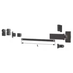 Kit complet arrêt de volet Ellipse® noir avec cale, poignée et tringle 460 mm TORBEL